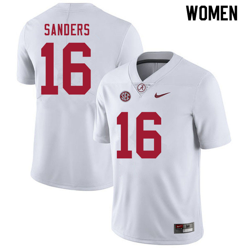 Alabama Crimson Tide Women's Drew Sanders #16 White NCAA Nike Authentic Stitched 2020 College Football Jersey BS16G35VS